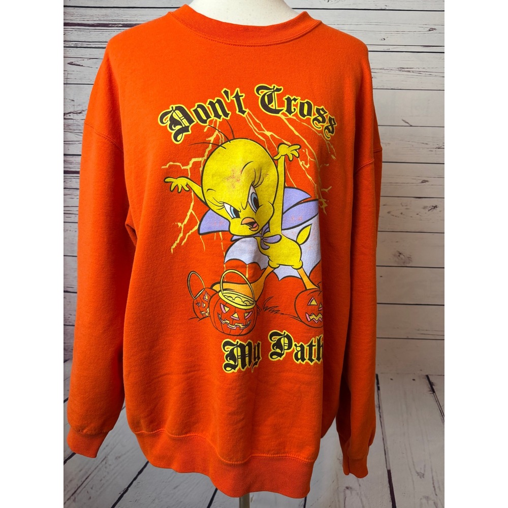 Looney Tunes Sweatshirt XL Extra Large Tweety Bird Halloween Vintage Womens 90s